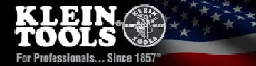 Klein Tools logo with American flag background