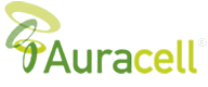 Auracell brand logo on black background