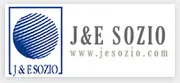 Blue striped circle, J&E Sozio text