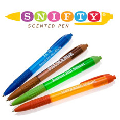 Assorted Snifty pens on display