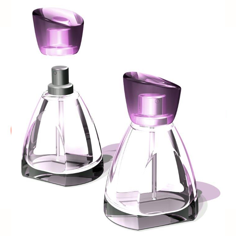 Elegant glass perfume containers